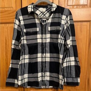 J. Crew Navy and White Plaid Shirt